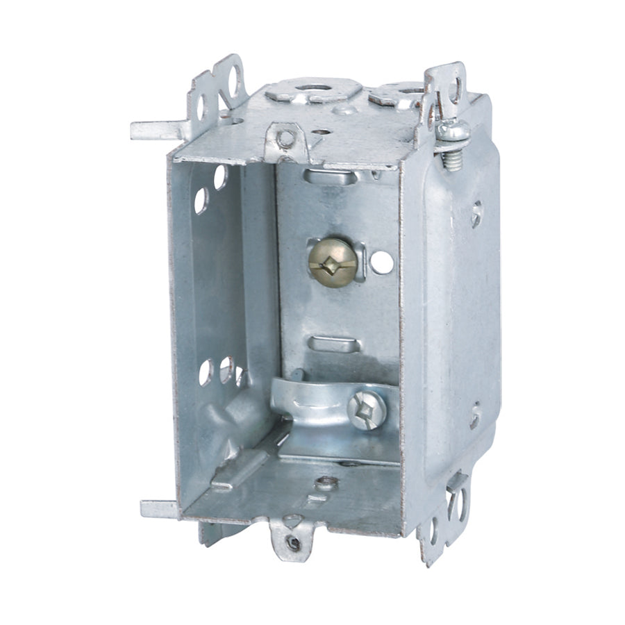 Ortech BOX 1304-LH (Metal device box with positioning tabs) **50pc** , Electrical Boxes - Trades Pro Supply