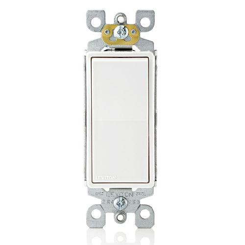 Leviton 5604-2W (15 Amp Decora Rocker 4-Way Switch, Grounding, White) , Electrical - Trades Pro Supply