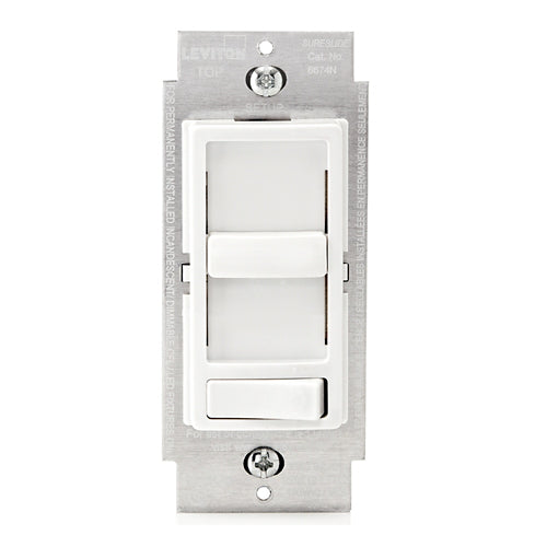 Leviton 6674N-10W (SureSlide Dimmer Switch for Dimmable LED, Halogen and Incandescent Bulbs, Neutral Wire Required)