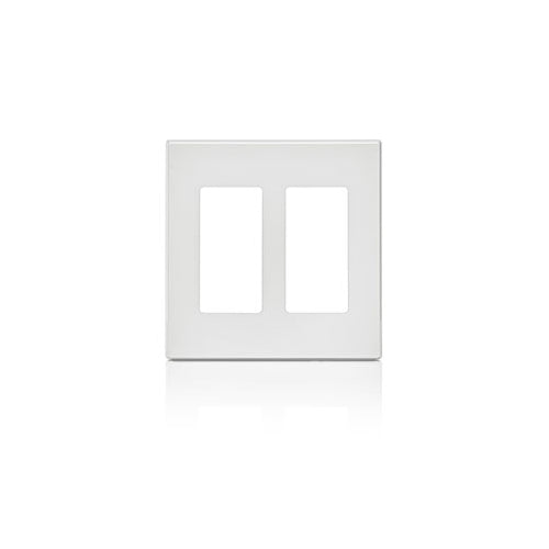 Leviton 80309-SW (2-Gang Decora Plus Screwless Wallplate Polycarbonate)
