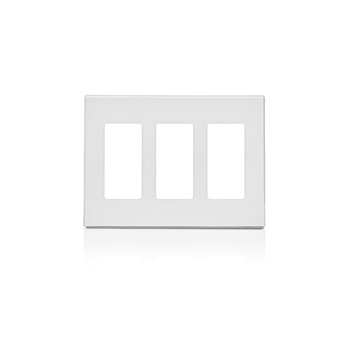 Leviton 80311-SW (3-Gang Decora Plus Screwless Wallplate Polycarbonate, White)