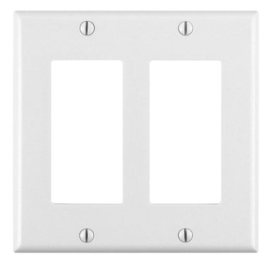 Leviton 80409-NW (2-Gang Decora/GFCI Device Wallplate, Standard Size, Thermoplastic Nylon) , Electrical - Trades Pro Supply