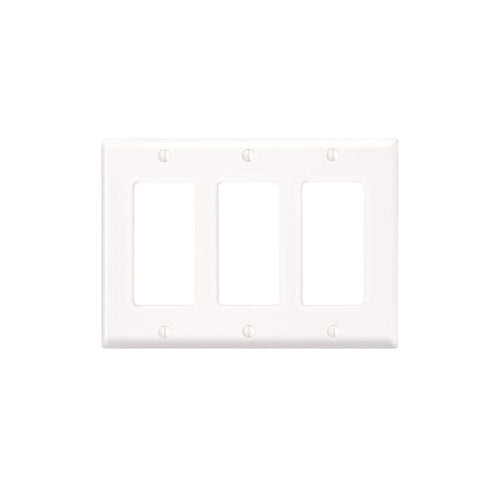 Leviton PJ263-W (3-Gang Decora Wall plate, Midway Size, Thermoplastic Nylon)