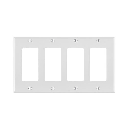 Leviton 80412 (4-Gang Decora/GFCI Device Wallplate, Standard Size, Thermoplastic Nylon)