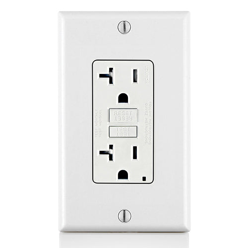 Leviton GFTR2-W (20 Amp, Self Test, Tamper-Resistant GFCI Outlet with LED Indicator Light)