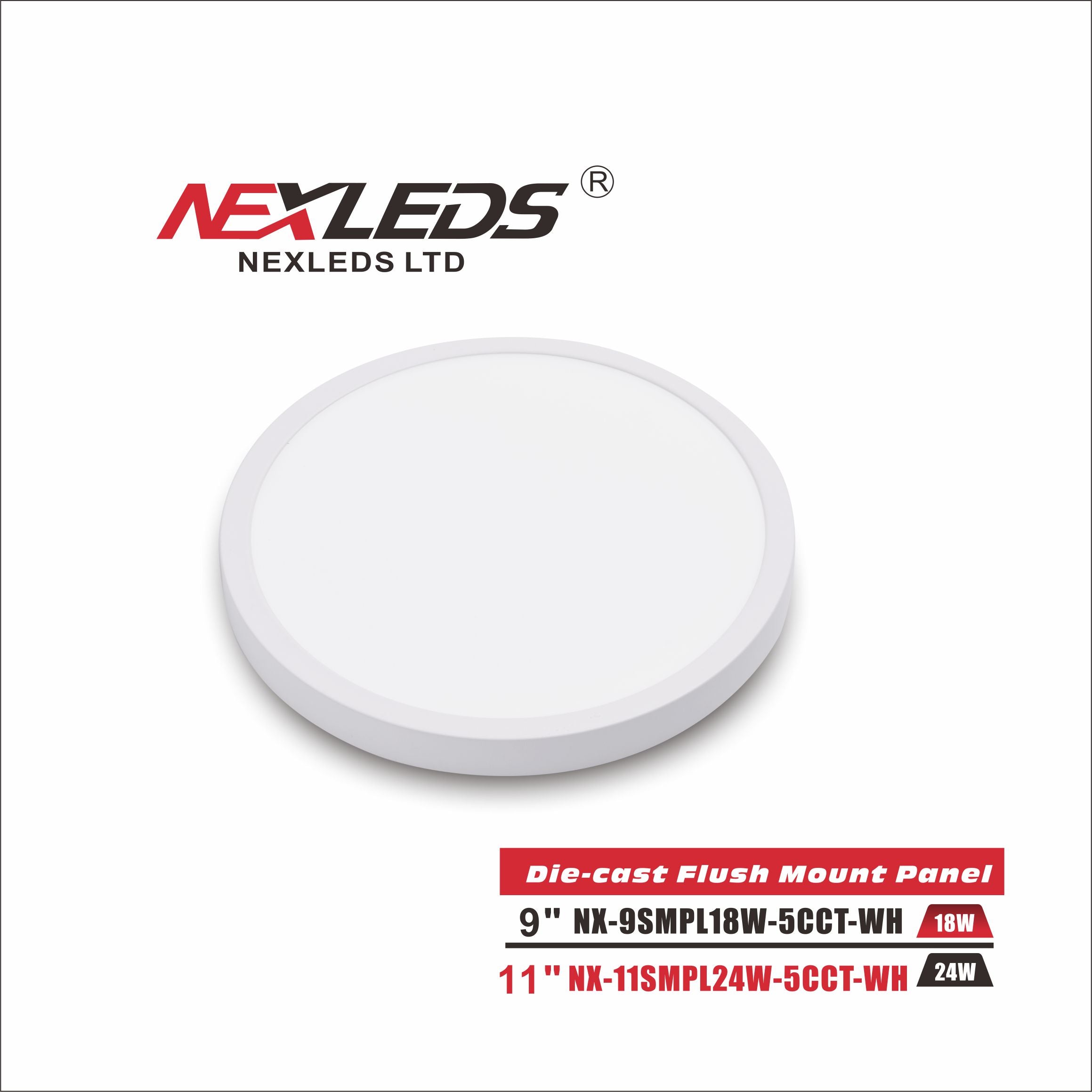 NexLeds Limited LED 9″ Die-Cast Flushmount | Color Temperature Changeable , Lighting - Trades Pro Supply