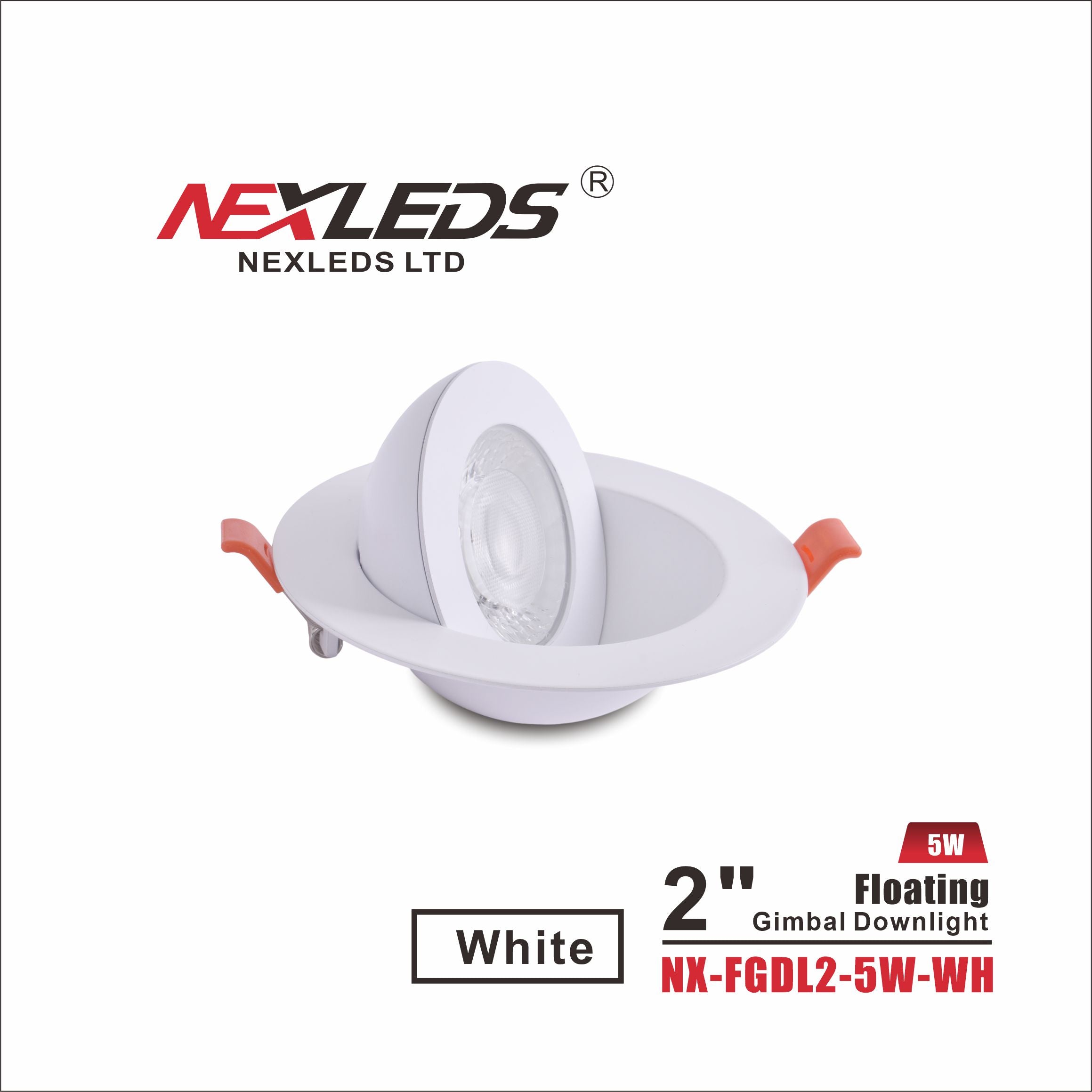 NexLeds White 2″ Floating Gimbal Downlight | Color Changeable , Lighting - Trades Pro Supply