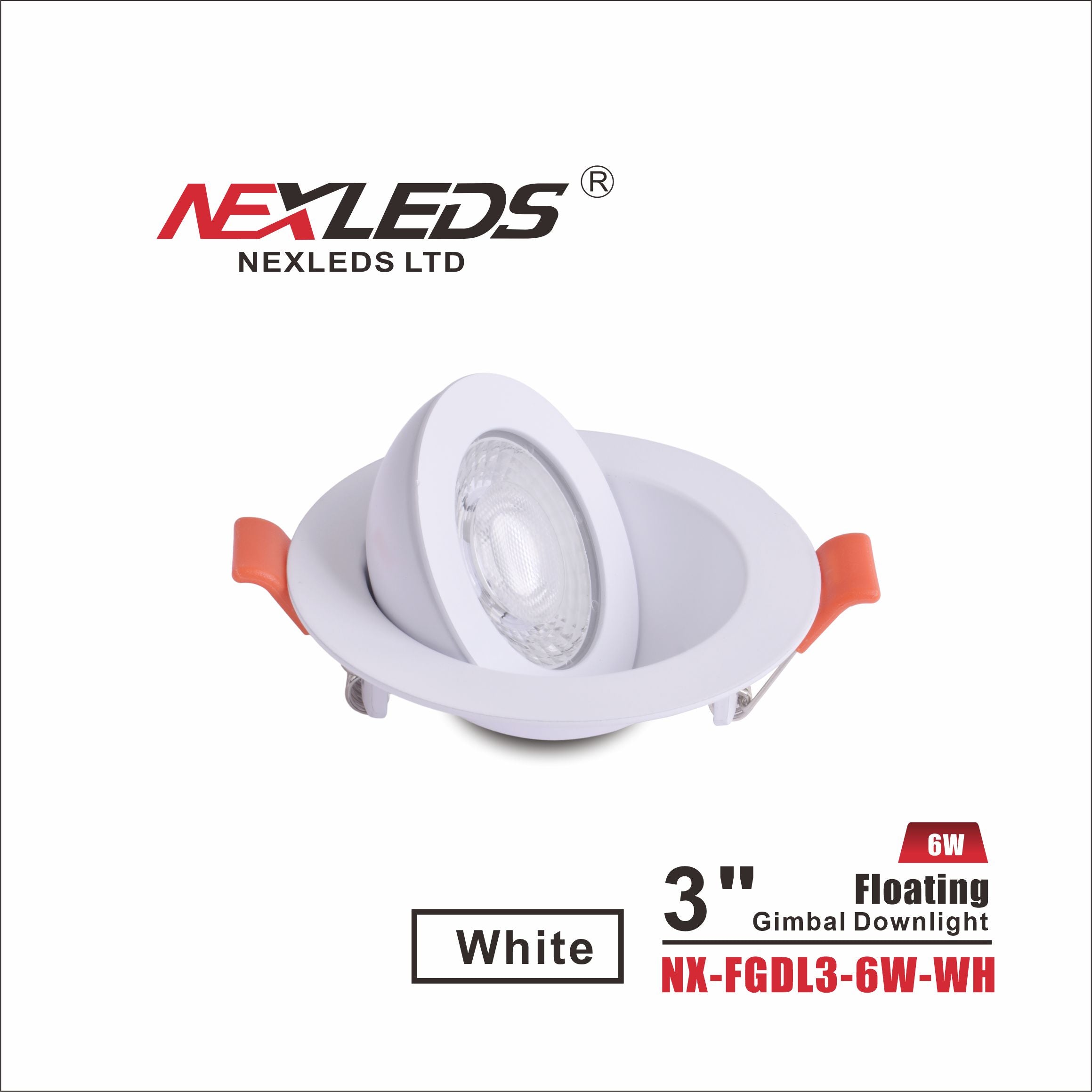 NexLeds White 3″ Floating Gimbal Downlight | Color Changeable , Lighting - Trades Pro Supply