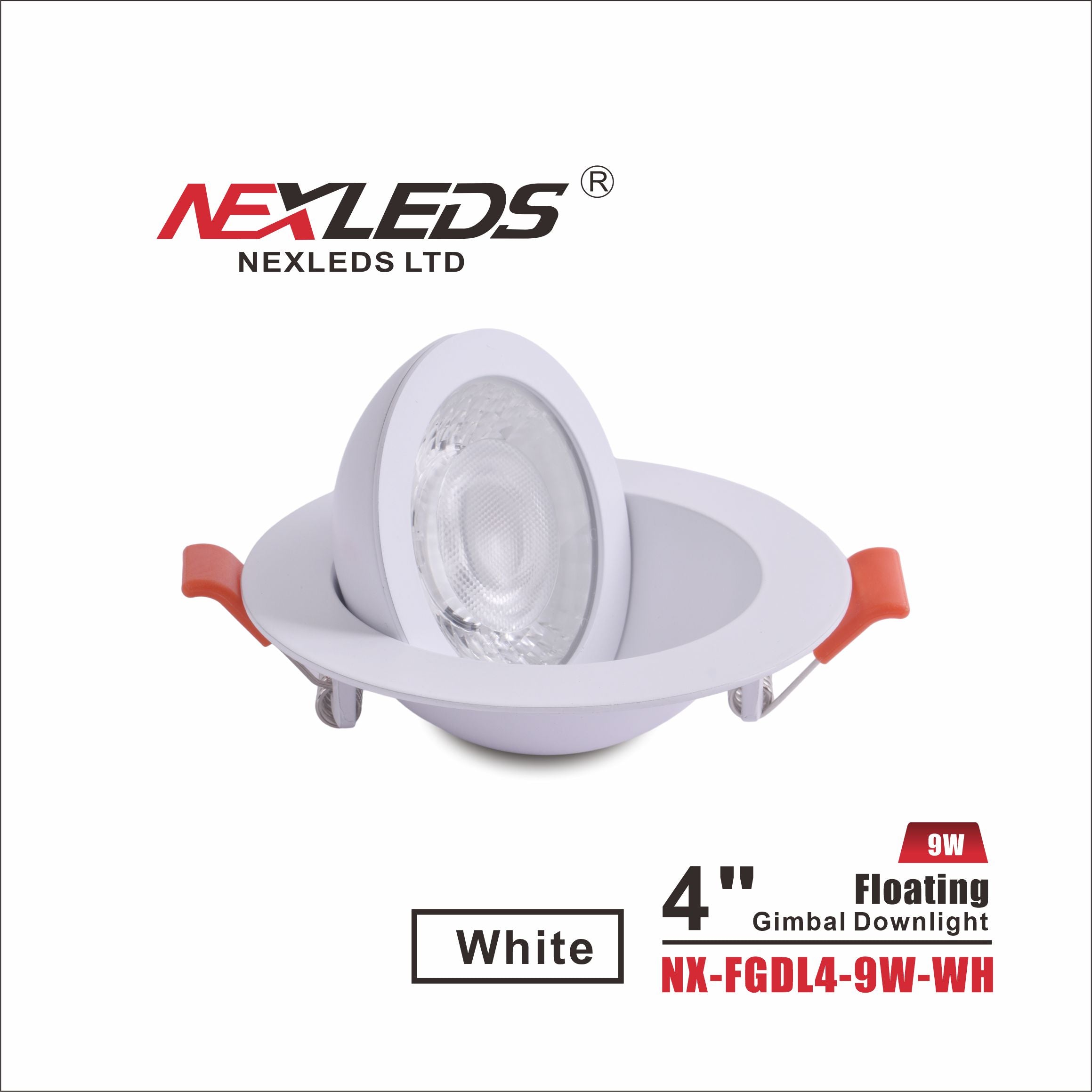 NexLeds White 4″ Floating Gimbal Downlight | Color Changeable , Lighting - Trades Pro Supply