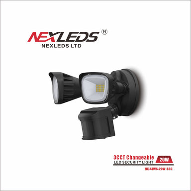 NexLeds NX-SLWS-20W-B3C (Duel Head Security Light 3CCT) , Lighting - Trades Pro Supply