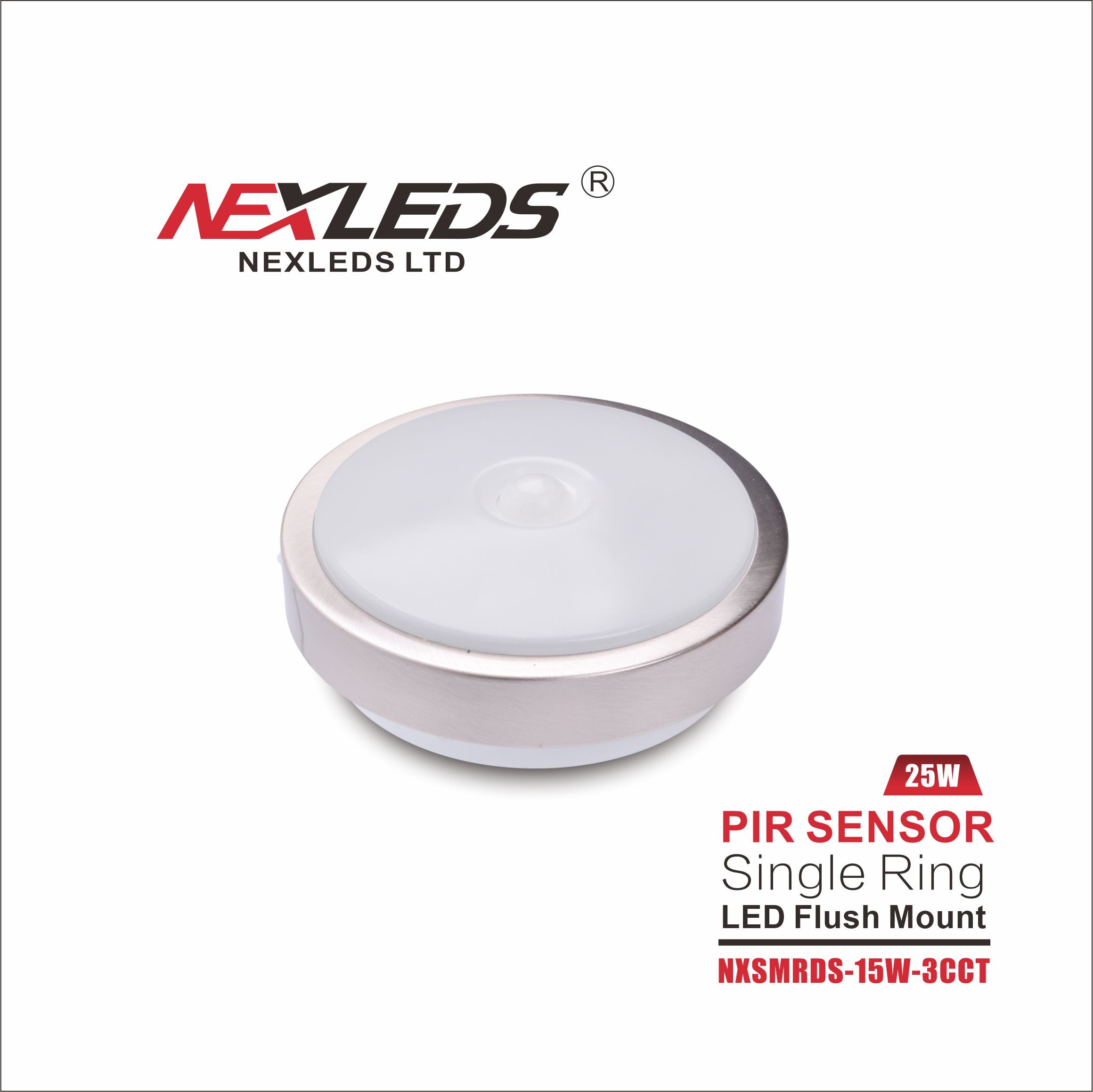 NexLeds PIR Sensor Single Ring LED Flush Mount | Color Temperature Changeable