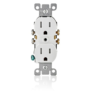 Leviton T5320-W (15 Amp Tamper-Resistant Duplex Outlet/Receptacle, Grounding, White) , Electrical - Trades Pro Supply