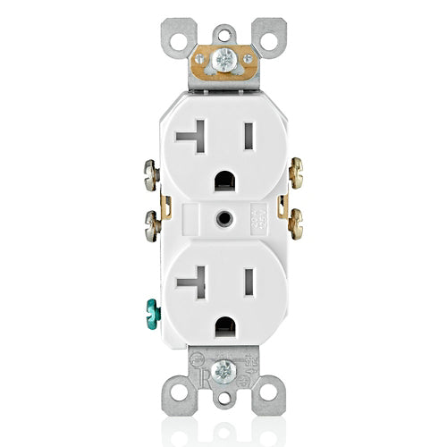 Leviton T5820 (20 Amp Duplex Tamper-Resistant Outlet/Receptacle, Grounding)
