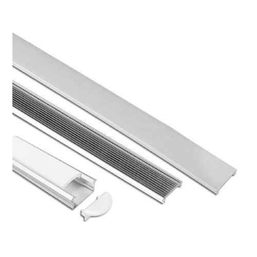 Ortech YD-1607-2M (LED Strip Light Channel with 16mm PCB width, aluminum back & plastic cover) **8pc** , Accessories - Trades Pro Supply