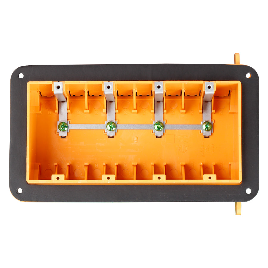 Ortech WPB05 (Four gang insulated vapour-proof non-metallic switch and outlet box) **50pc** , Electrical Boxes - Trades Pro Supply