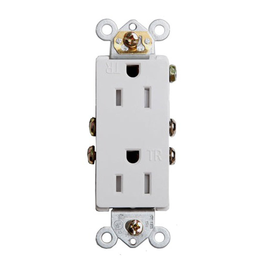 Ortech 8304TR (15 amps decorative Tamper Resistant Receptacle with Self Grounding Clip) **100pc** , Wiring Devices - Trades Pro Supply