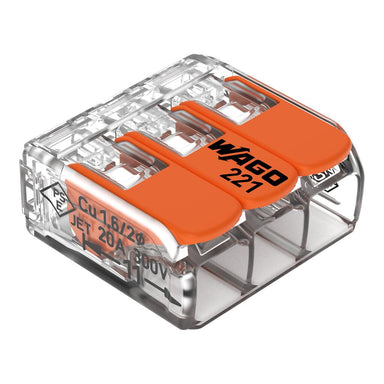 Wago 221-413 (Splicing connector with levers for all conductor types) , Electrical - Trades Pro Supply