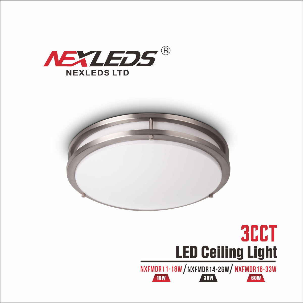 NexLeds Limited LED 11″ Double-Ring Ceiling Light — Trades Pro Supply