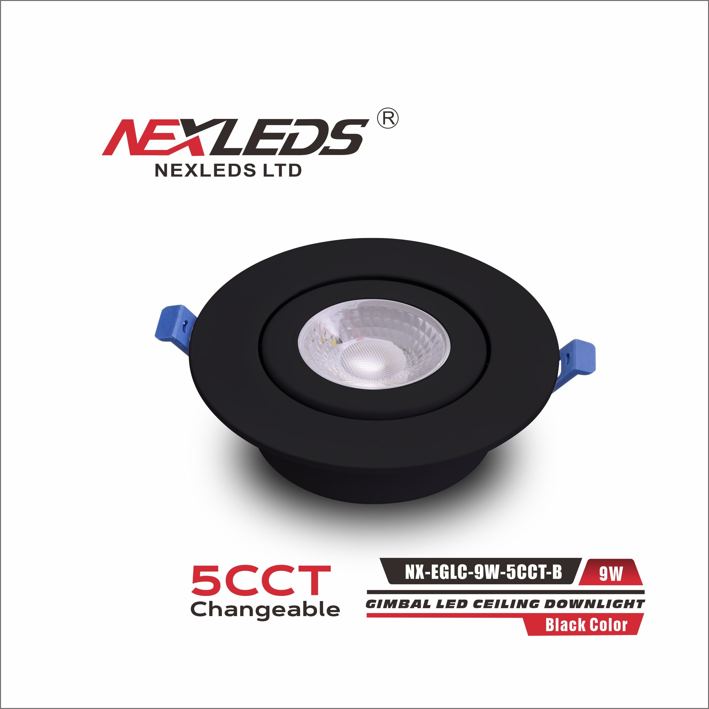 NexLeds Black Gimbal LED Ceiling Downlight with Airtight Cap | Color Changeable , Lighting - Trades Pro Supply