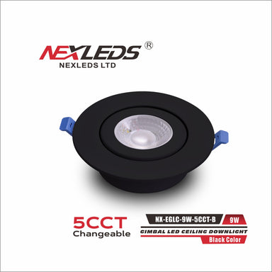 NexLeds Black Gimbal LED Ceiling Downlight with Airtight Cap | Color Changeable , Lighting - Trades Pro Supply