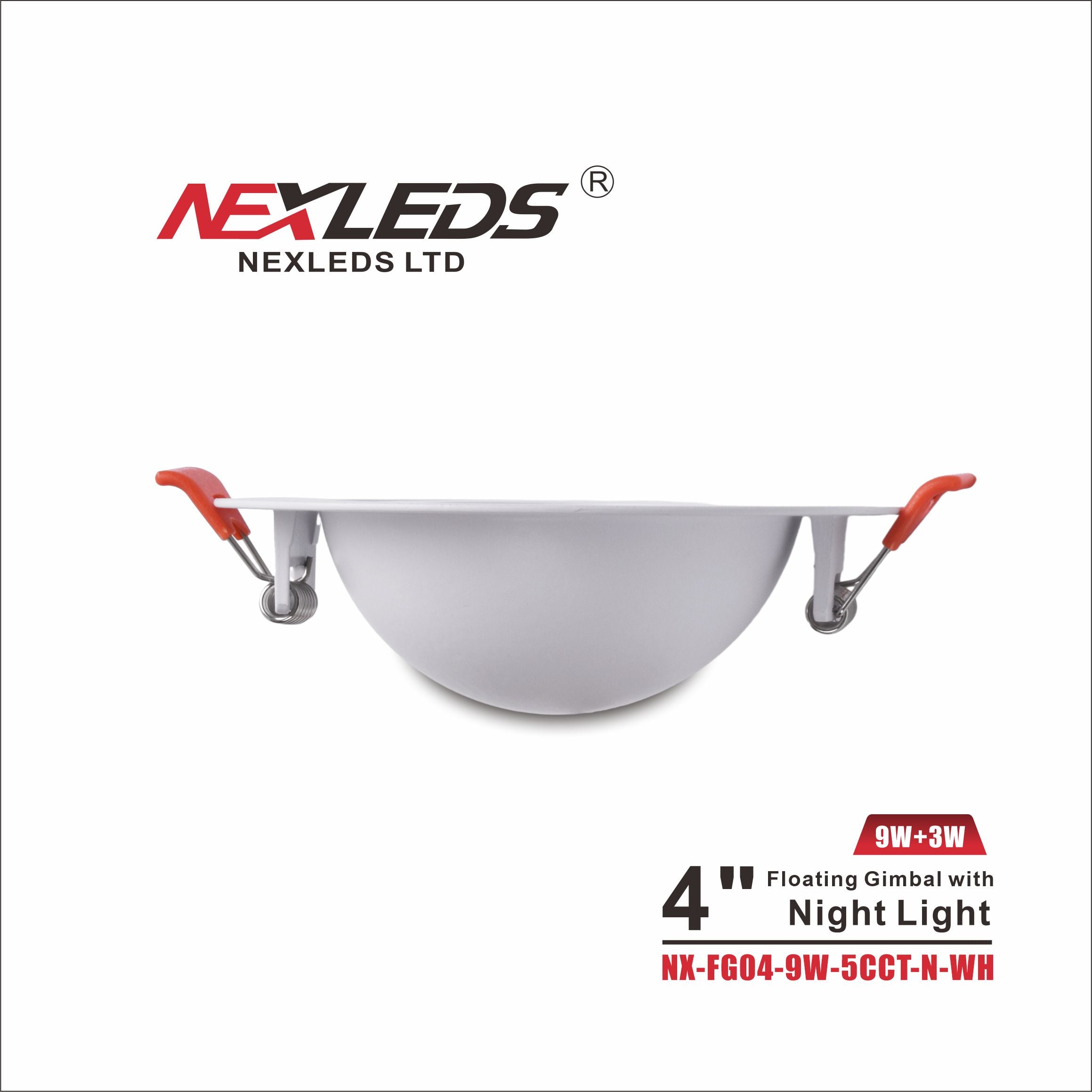 NexLeds White 4″ Floating Gimbal with Night Light | Color Changeable