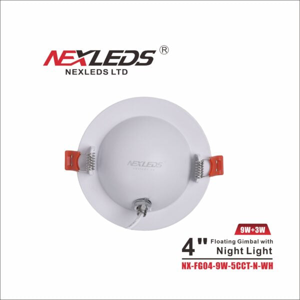 NexLeds White 4″ Floating Gimbal with Night Light | Color Changeable
