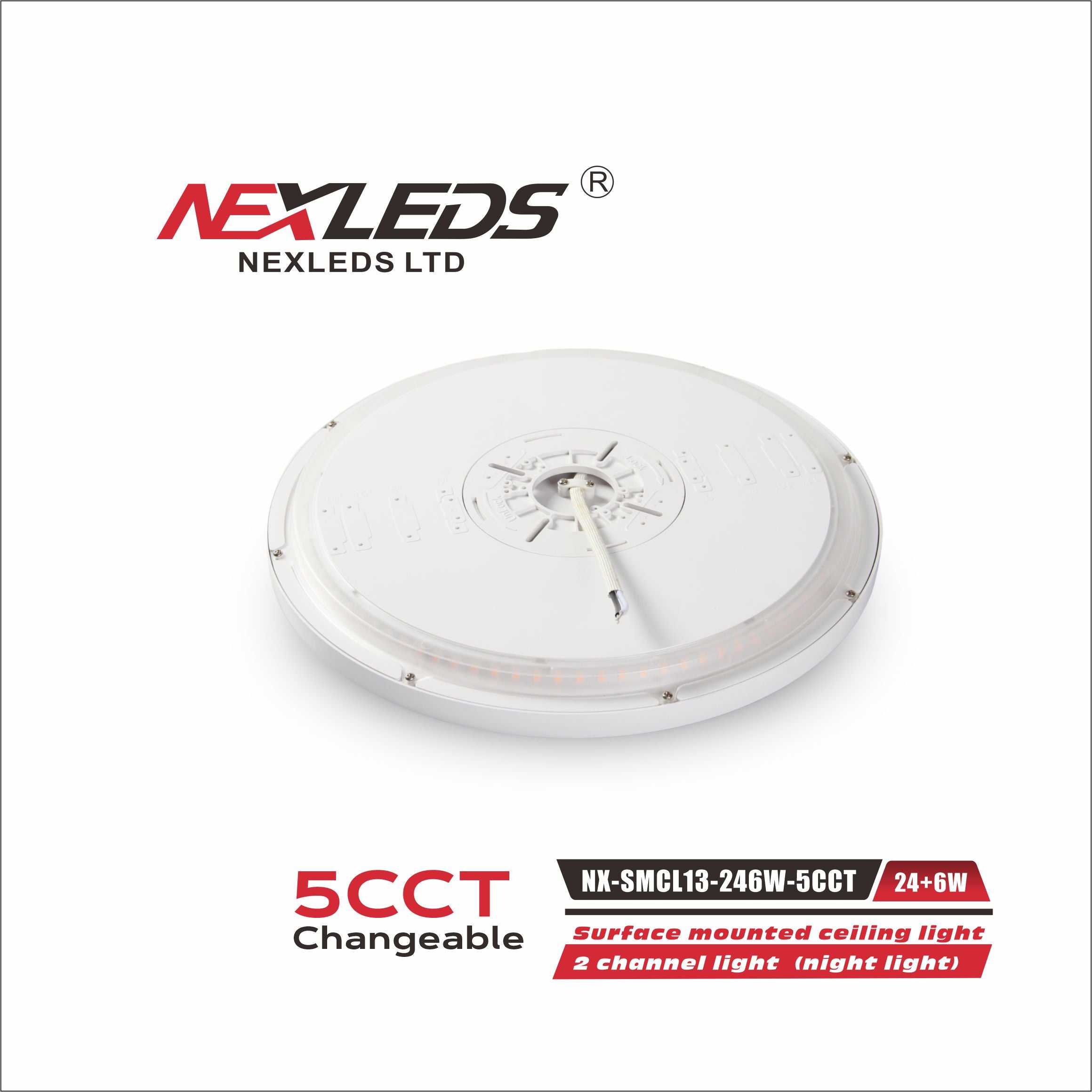 NexLeds Limited LED 13″ Surface Mount with Night Light Option | Color Temperature Changeable