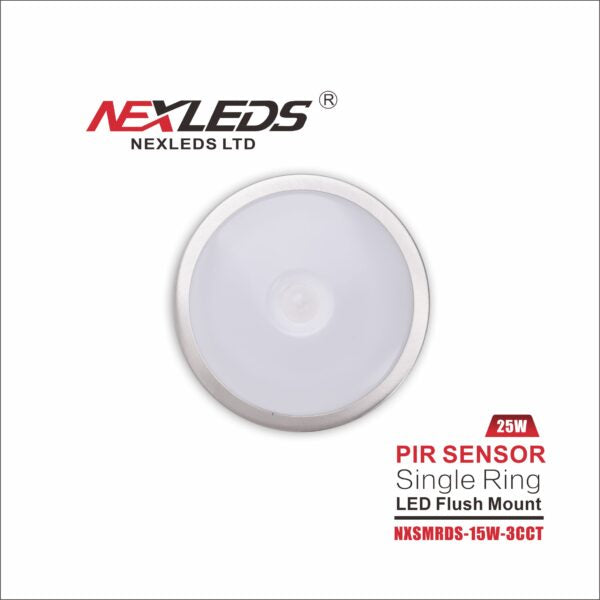 NexLeds PIR Sensor Single Ring LED Flush Mount | Color Temperature Changeable