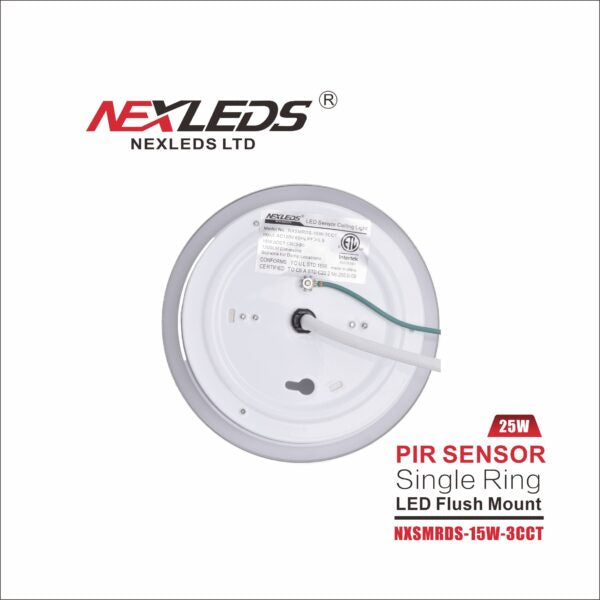NexLeds PIR Sensor Single Ring LED Flush Mount | Color Temperature Changeable