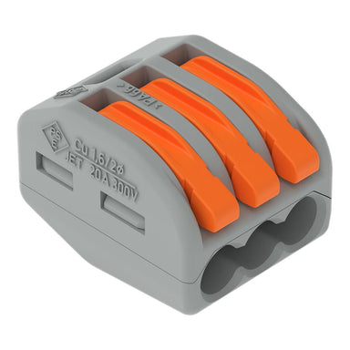 Wago 222-413 (Splicing connector; 3-conductor; with operating levers; gray housing) , Electrical - Trades Pro Supply